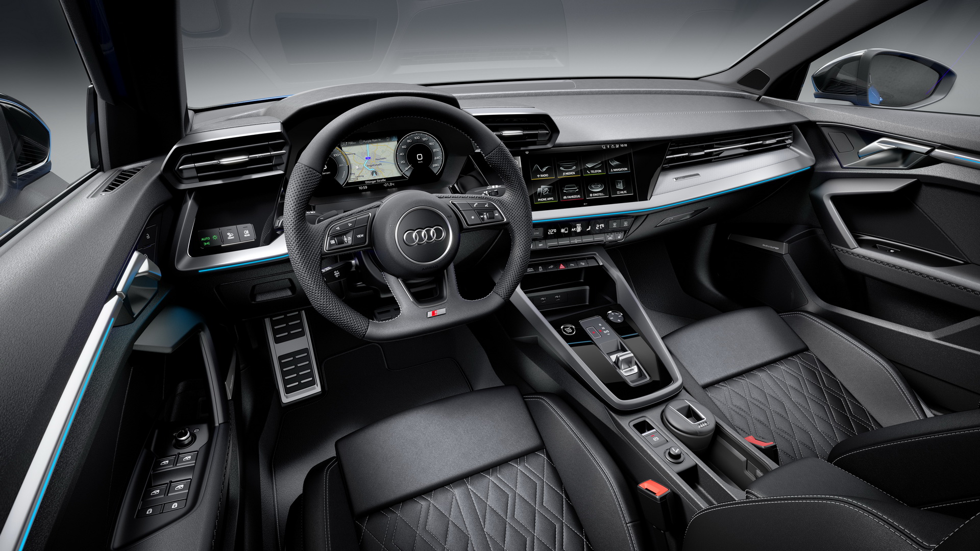 Audi A3 Sportback TFSIe Carro Híbrido Plug-in Vista do Interior 