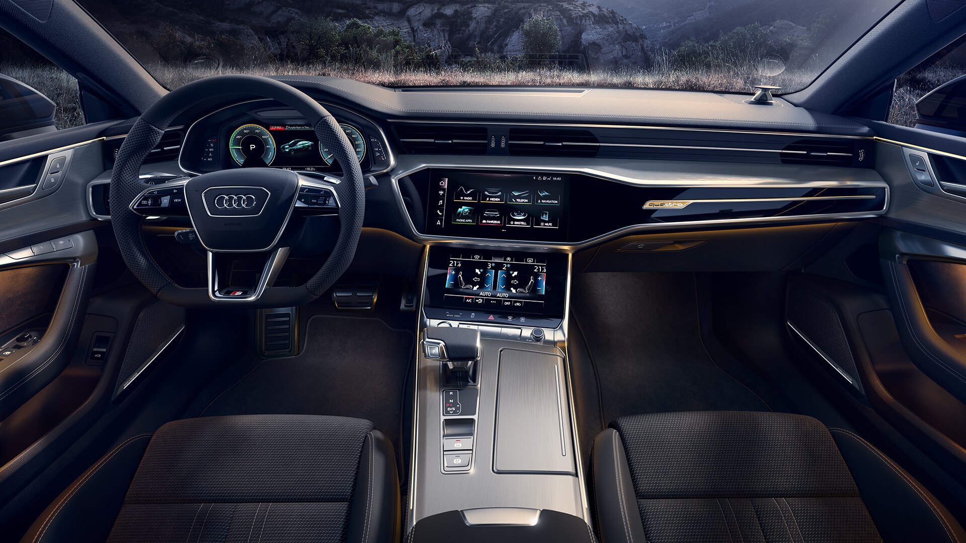 Audi A7 Sportback Carro Híbrido Plug-in Vista do Interior