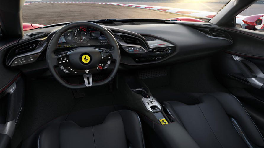 Ferrari SF90 Stradale Carro Híbrido Plug-in Vista do Interior