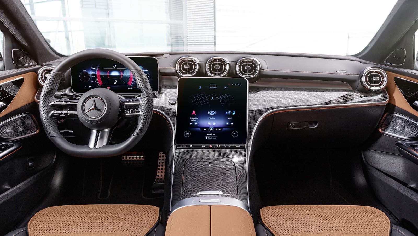 Mercedes-Benz C300 e Carro Híbrido Plug-in Vista Interior