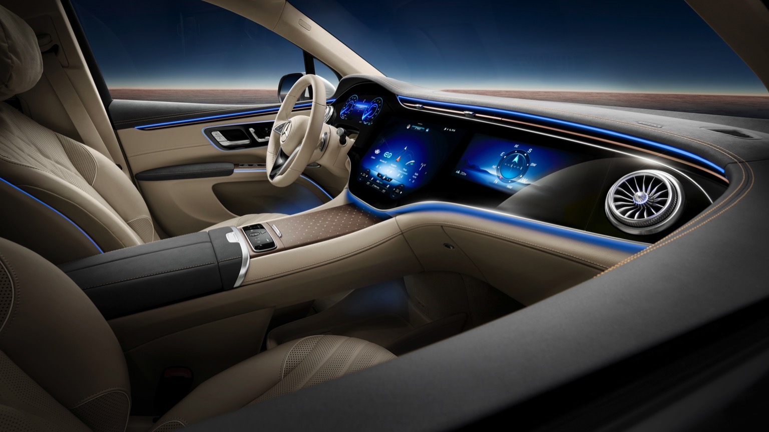 Mercedes-Benz EQS 450+ SUV elétrico vista interior