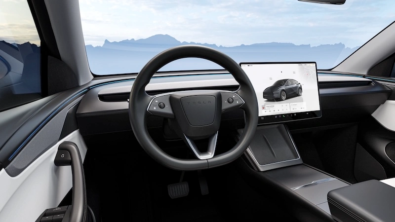 Tesla Model Y Premium Long Range Tração Integral, veículo elétrico, vista interior do tablier